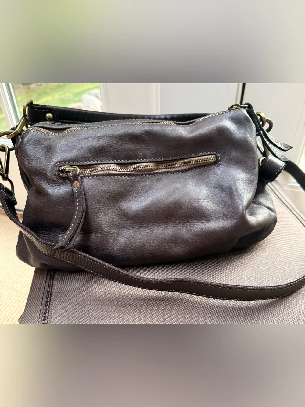 Brown Italian leather woven handbag ItalyLeatherFashion